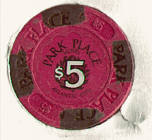 Red. 4 dark brown insets. White $5.