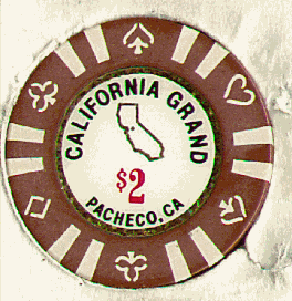 Brown. 12 tan insets. Red $2. Gold foil ring on inlay.