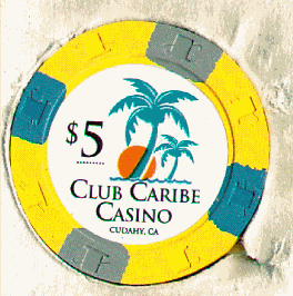 Yellow. 2 blue, gray insets. Palm trees. H&C.