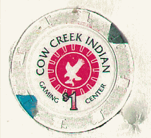 Cow Creek. White. 1 blue, black insets. Eagle with fish. H&C.