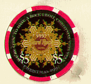 $5 Hard Rock Cafe. X-mas 1997. back