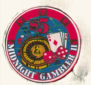 Red. Red $5. Roulette, dice, cards. Chipco.