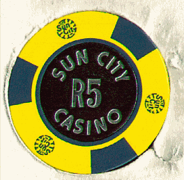 Yellow. 3 blue insets. Metal center.