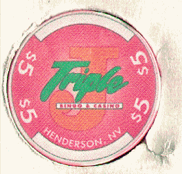 Red. 2 white insets. Green Triple. Chipco.