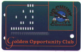 Dark Green. Golden Opportunity Club. Key punch holes.